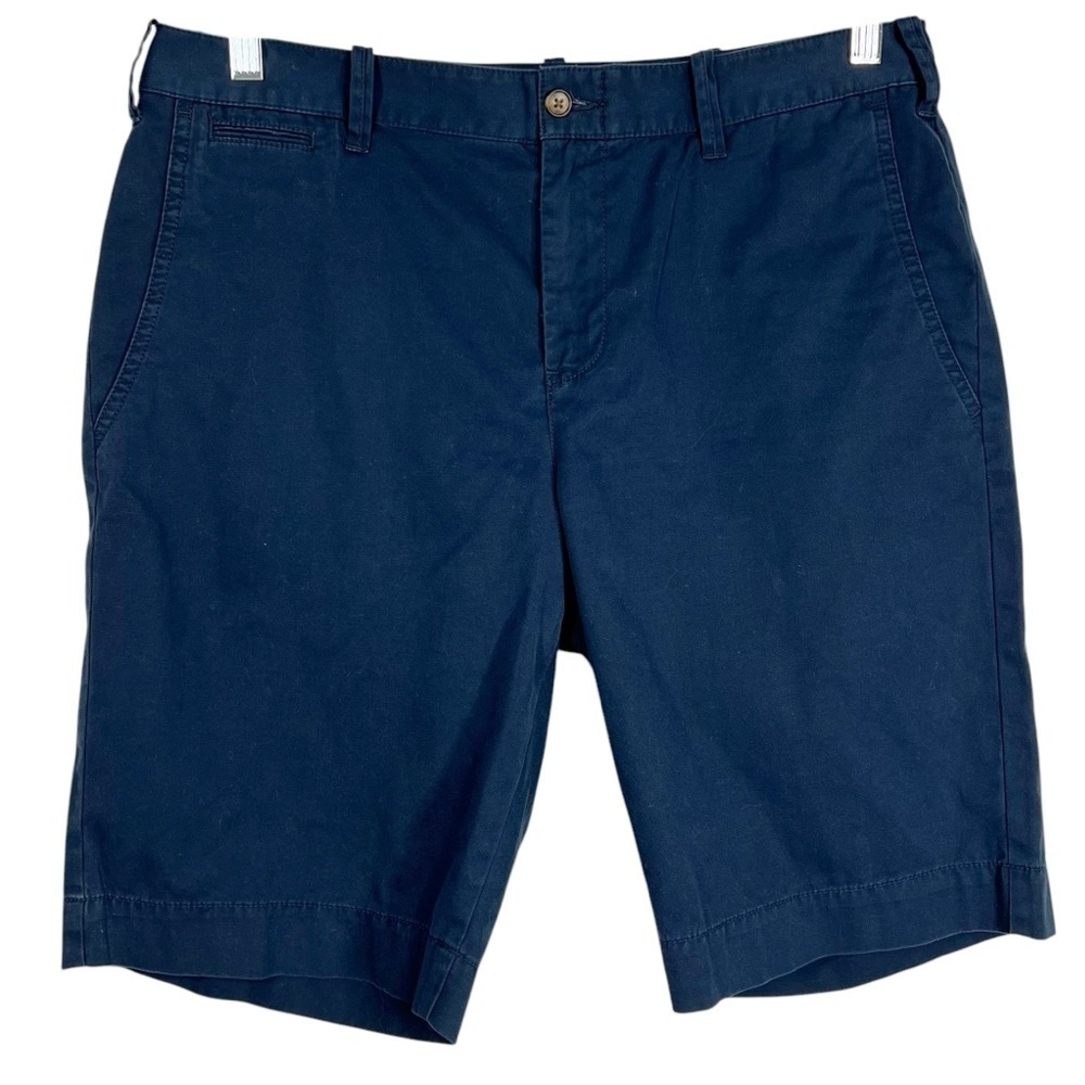 POLO RALPH LAUREN Women's 10 Navy Blue cotton Flat Front 10" inseam Shorts